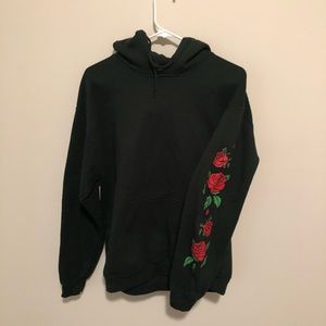 Urban Outfitters Hoodie w/ Embroidered Rose Sleeve